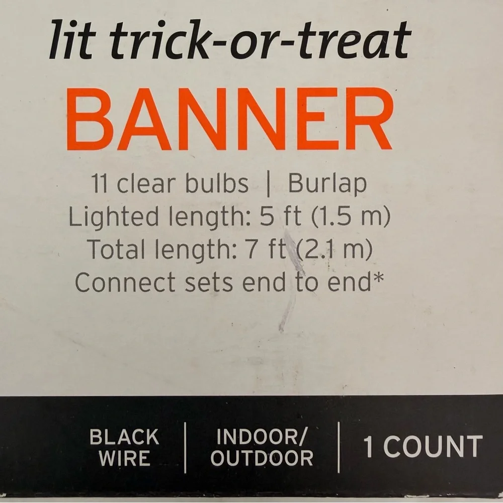 Halloween Lit Trick-or-Treat Banner with Lights